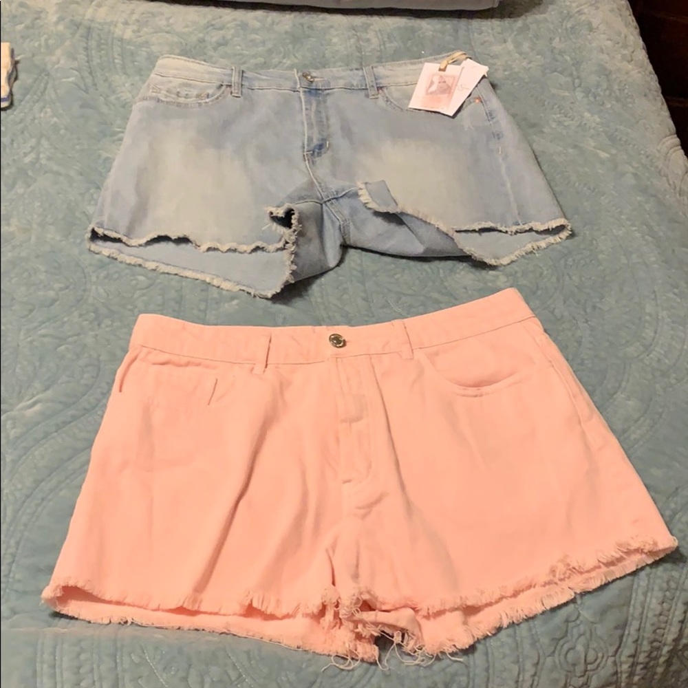NWT JESSICA SIMPSON & H&M PINK& DENIM SHORT BUNDLE